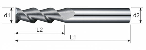 MANN-050 Фреза концевая твердосплавная Dр = 5 Blacksmith